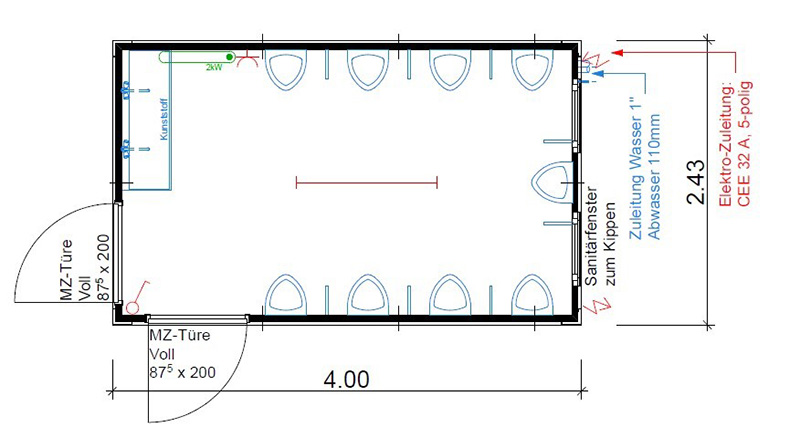 Urinalcontainer 4 Meter